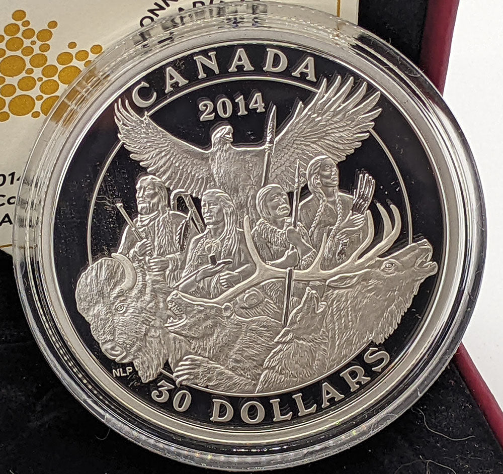 2009 Canada $30 Silver Coin - National Aboriginal Veterans Monument - RCM