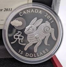 Load image into Gallery viewer, 2011 Canada $15 Fine Silver Coin - Zodiac - Year of the Rabbit
