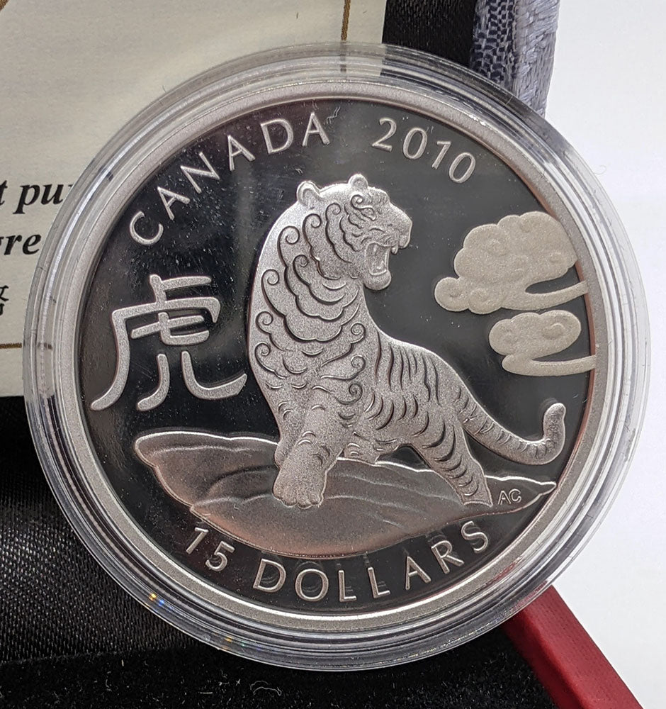 2010 Canada $15 Fine Silver Coin - Zodiac - Year of the Tiger