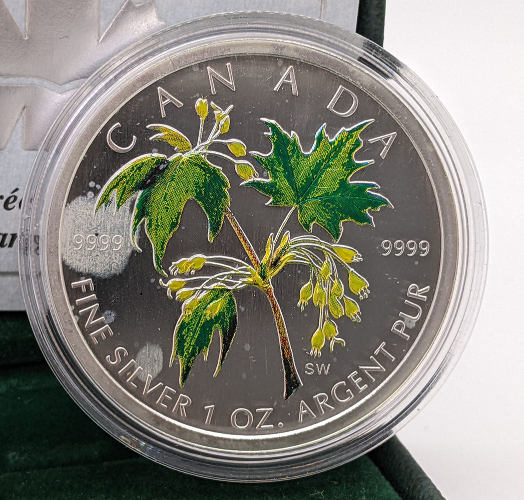 2003 Canada 1 oz Fine Silver Coloured Maple Leaf Coin