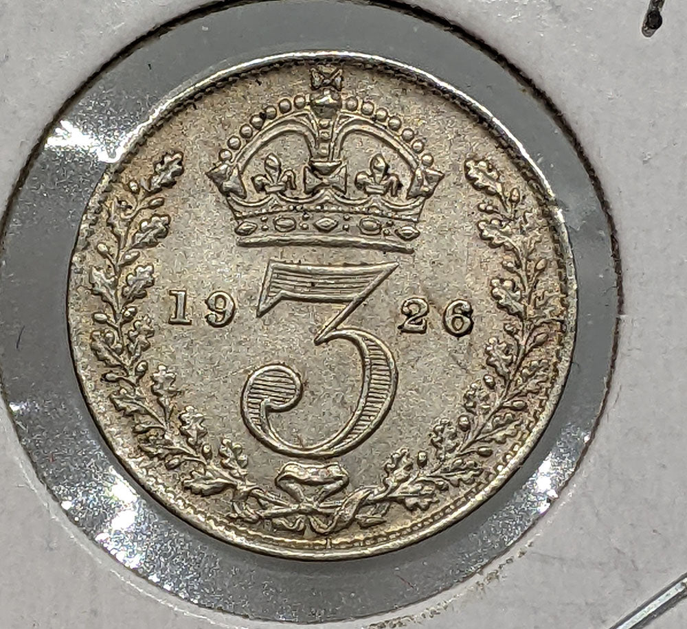 1926 Great Britain - UK - 3 Pence Coin - Type I