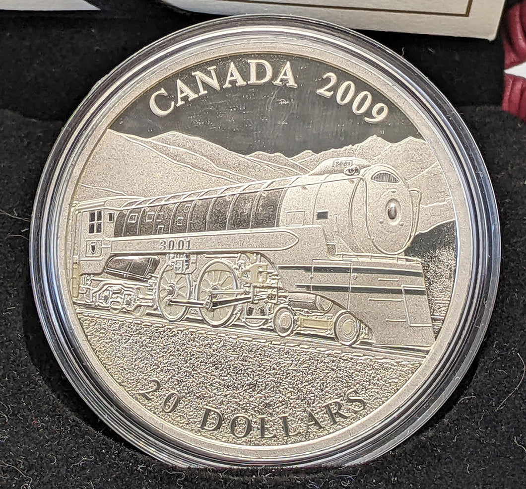 2009 Canada $20 Fine Silver Coin - Jubilee - Railway Travel - by RCM