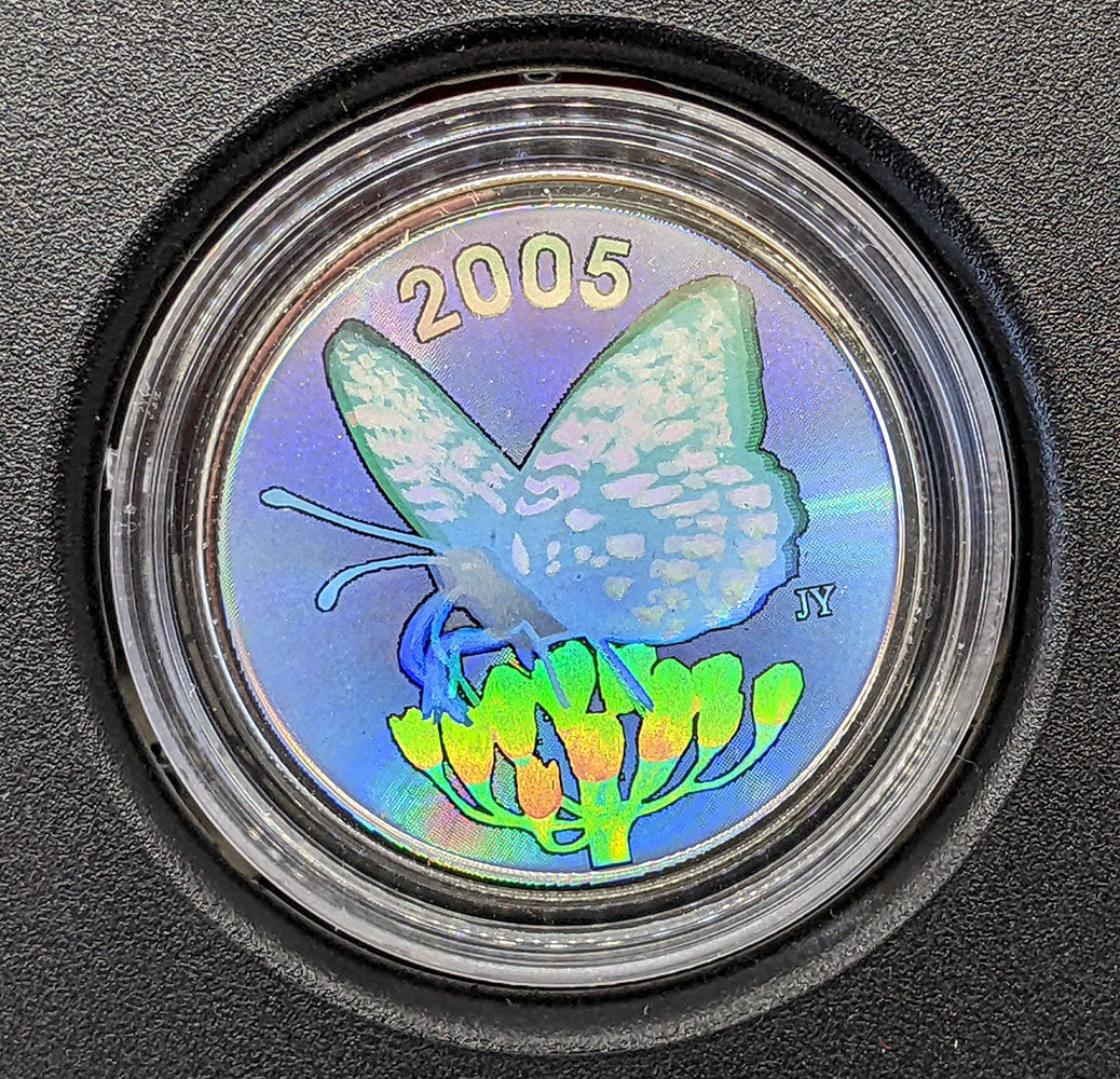 2005 Canada Sterling Silver 50-Cent Great Spangled Fritillary Butterfly Coin