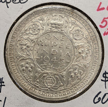 Load image into Gallery viewer, 1945 B British India Silver 1 Rupee Coin
