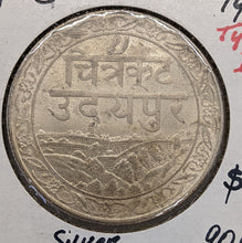 Load image into Gallery viewer, 1985 AD 1928 Mewar India Silver Rupee Coin
