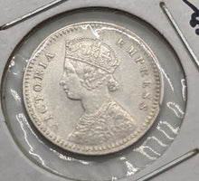 Load image into Gallery viewer, 1893 British India Silver 2 Annas Coin
