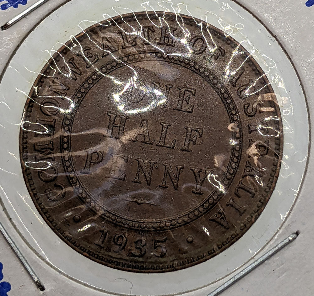 1935 M Australia 1/2 (Half) Penny Coin