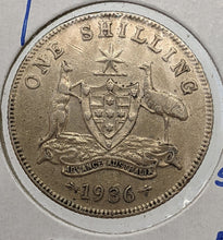 Load image into Gallery viewer, 1936 M Australia Silver Shilling Coin
