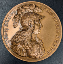 Load image into Gallery viewer, 1970 Restrike of 1674 Dated France King Louis XIV Medallion - Bronze - Large
