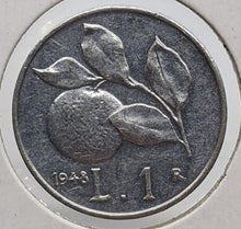 Load image into Gallery viewer, 1948 R Italy Lira Coin
