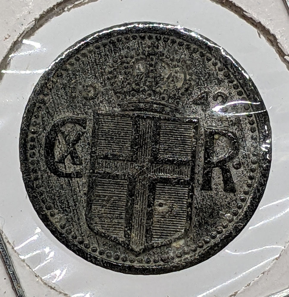 1942 Iceland 10 Aurar Coin - Zinc