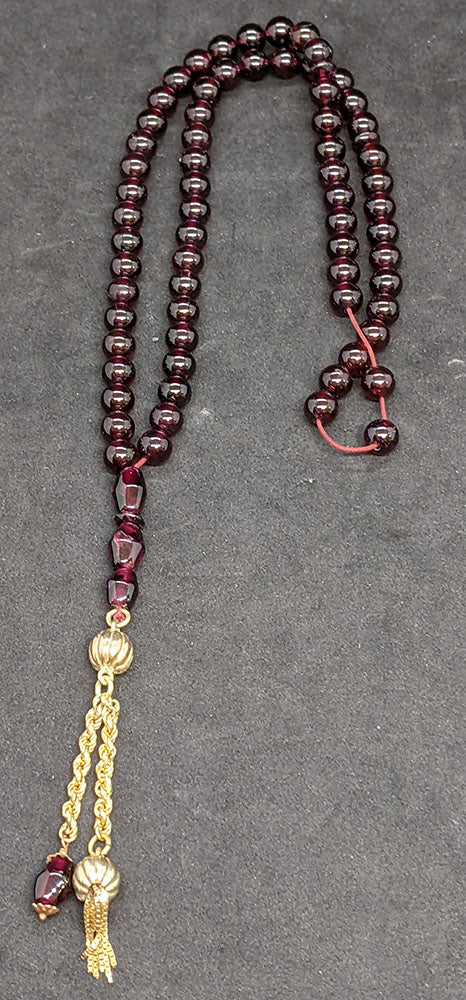 Beautiful Tasbih Prayer Beads - Garnet & 14 Kt - 18