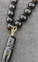 Load image into Gallery viewer, Tasbih Prayer Beads - Black Onyx Bead - 18 Kt Chain &amp; Tassel - 24&quot;
