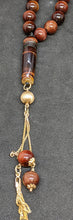 Load image into Gallery viewer, Beautiful Tasbih Prayer Beads - Tiger Eye &amp; 14 Kt - 22&quot; Plus Tassel - Appraised
