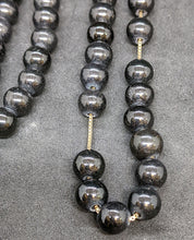 Load image into Gallery viewer, Tasbih Prayer Beads - Black Bead - 18 Kt Chain &amp; Tassel - 20&quot;
