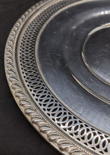 Load image into Gallery viewer, Sterling Silver Serving Plate- Reticulated Detail, Full Rim - 10.5&quot; Diameter
