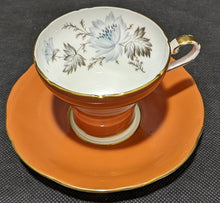 Load image into Gallery viewer, Aynsley Fine Bone China Corset Teacup &amp; Saucer - Autumn Orange
