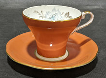 Load image into Gallery viewer, Aynsley Fine Bone China Corset Teacup &amp; Saucer - Autumn Orange
