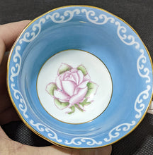 Load image into Gallery viewer, Royal Albert Bone China Teacup &amp; Saucer - Teal with Center Rose
