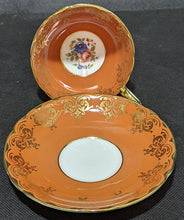 Load image into Gallery viewer, Aynsley Fine Bone China Teacup &amp; Saucer - Orange, Gold &amp; Bouquet
