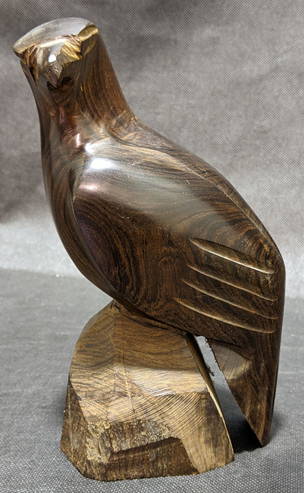Carved Wooden Bird Figurine — Falcon