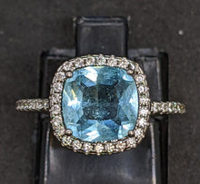 Load image into Gallery viewer, Sterling Silver, Blue &amp; Clear Stone Ring - Size 5.25
