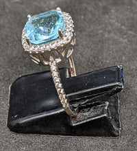 Load image into Gallery viewer, Sterling Silver, Blue &amp; Clear Stone Ring - Size 5.25
