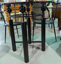 Load image into Gallery viewer, Black Glass Round Table with 4 Chairs
