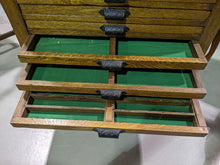 Load image into Gallery viewer, Vintage Oak 15 Drawer Printers Watch / Coin Cabinet
