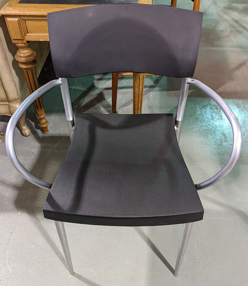 KEILHAUER Stacking Arm Chair - 1997 - Black & Pewter Tones