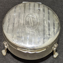 Load image into Gallery viewer, Vintage Birks Sterling Silver Footed Jewelry Box - &quot;W&quot; Monogram
