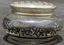Load image into Gallery viewer, Sterling Silver Topped &amp; Adorned Glass Trinket Jar
