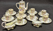 Load image into Gallery viewer, Dresden Sprays Bone China Espresso Set for 8 - Cream &amp; Sugar Included - As Is
