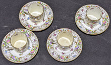 Load image into Gallery viewer, Dresden Sprays Bone China Espresso Set for 8 - Cream &amp; Sugar Included - As Is
