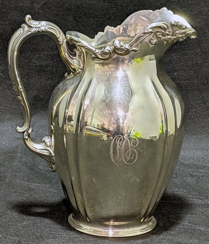 Sterling Silver 4 1/2 Pint Water Pitcher / Ewer -- Monogrammed