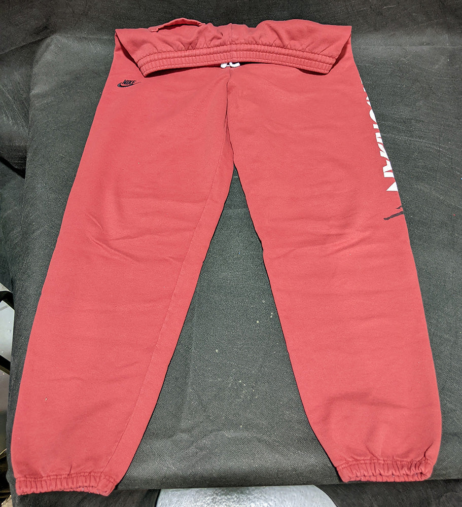 Original 1980's Nike Air Jordan Red Sweat Pants - Size M