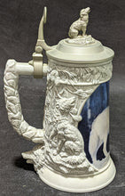 Load image into Gallery viewer, Vintage Ceramic Stein - Coloured Picture of A Husky - Metal Lid

