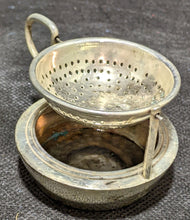 Load image into Gallery viewer, Antique Silver Plate Tea Strainer and Drip Bowl

