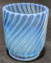 Load image into Gallery viewer, Ruffled Swirl Light Blue Glass Vase
