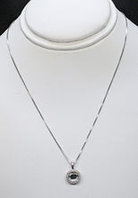 Load image into Gallery viewer, Sterling Silver White &amp; Blue Diamond Pendant - 18&quot; Chian
