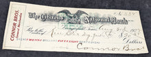 Load image into Gallery viewer, 1922 Connor Bros. Cheque Written On The Citizens National Bank - Texas
