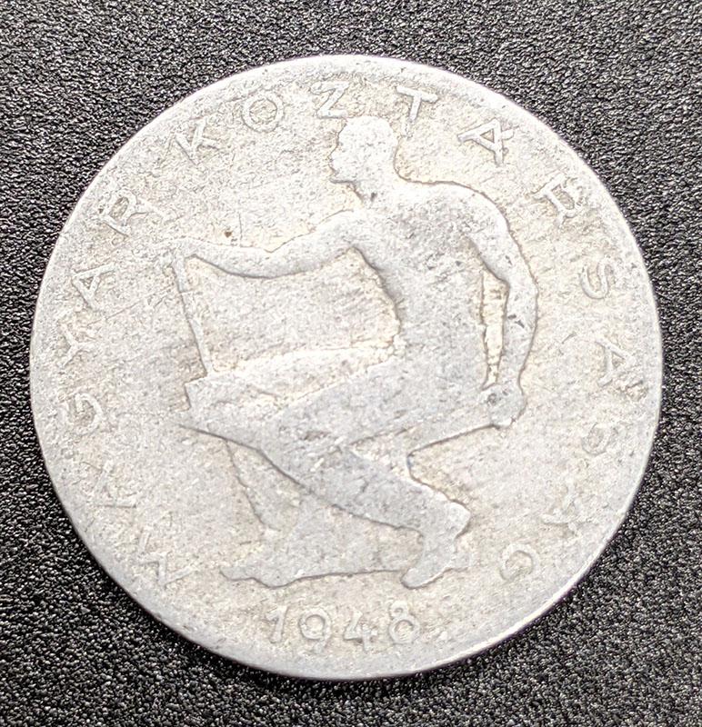 1948 BP Hungary 50 Filler Coin – V G +