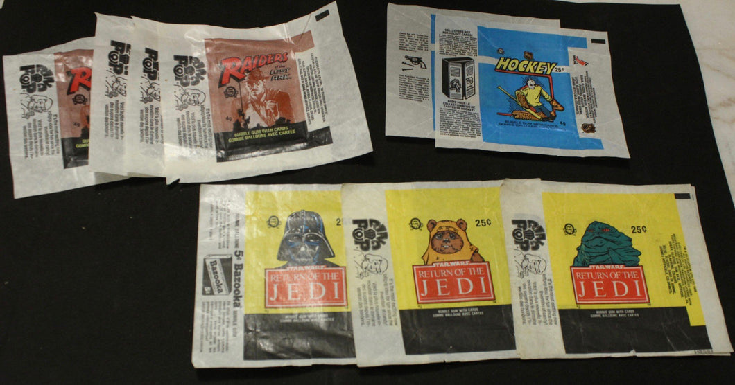 1982-83 O-Pee-Chee NHL Wrappers and Star Wars, Indiana Jones Wrappers