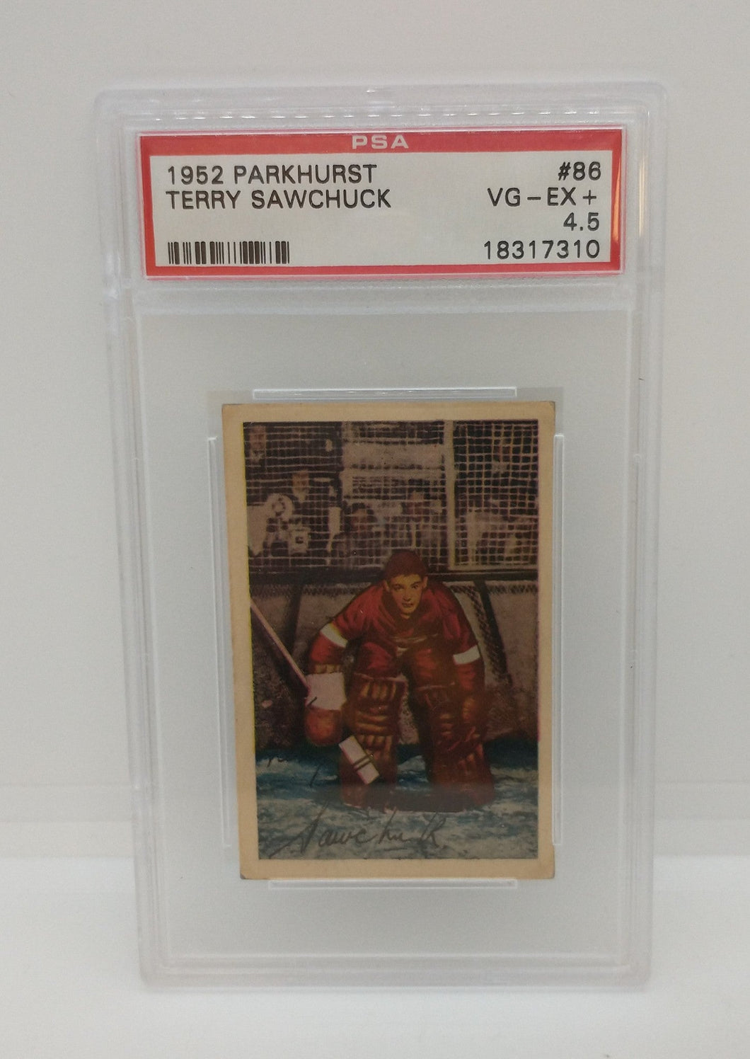1952 Parkhurst Terry Sawchuck #86 PSA Graded VG-EX+ 4.5 Card - Solid Centering