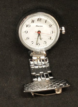 Load image into Gallery viewer, Vintage Chrome Ladies Ricoh 17 Jewels Wind Up Brooch Pin Watch
