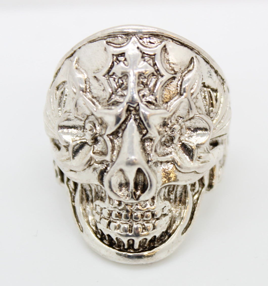 Silver Tone Skull Ring