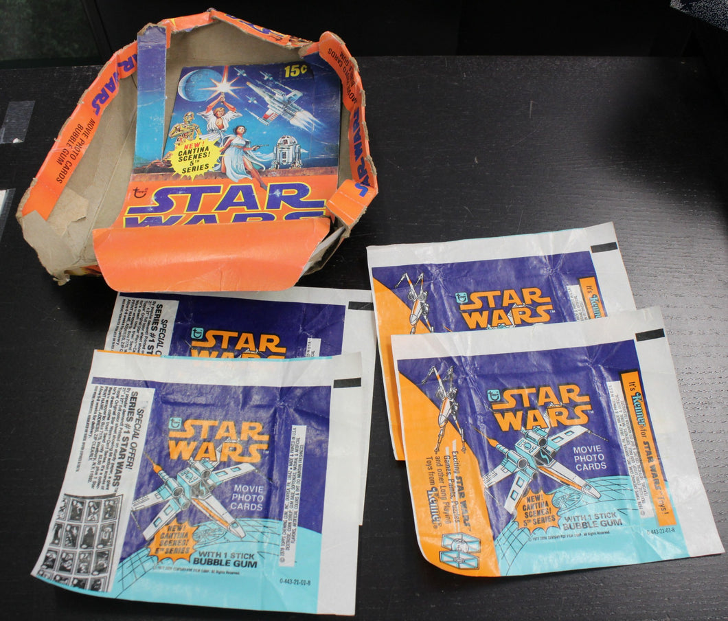 1978 Topps Star Wars Cards Empty Wax Box & Wrappers