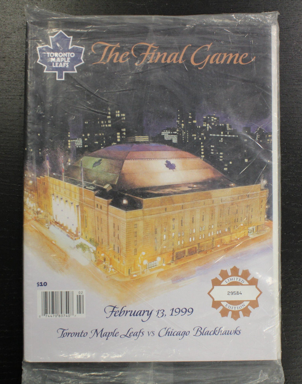 A Sealed 1999 Toronto Maple Leafs Maple Leaf Garden Final Game Program