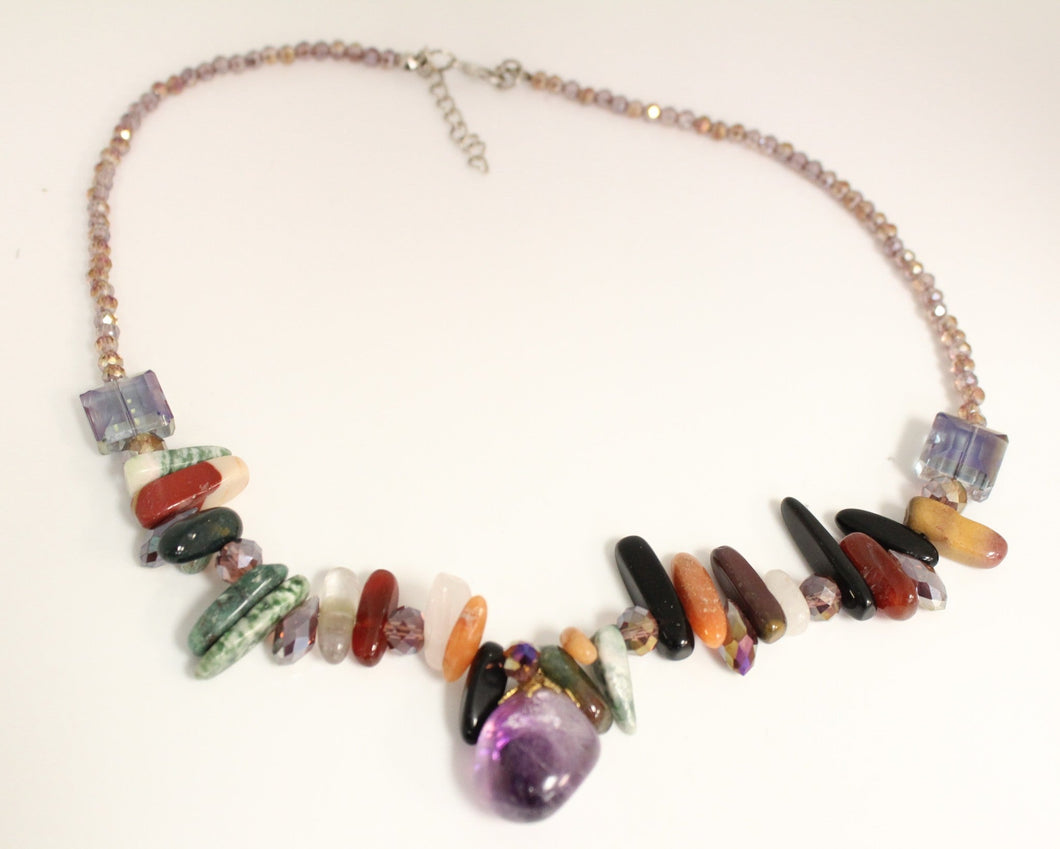 Multicolor Stone Fashion Necklace