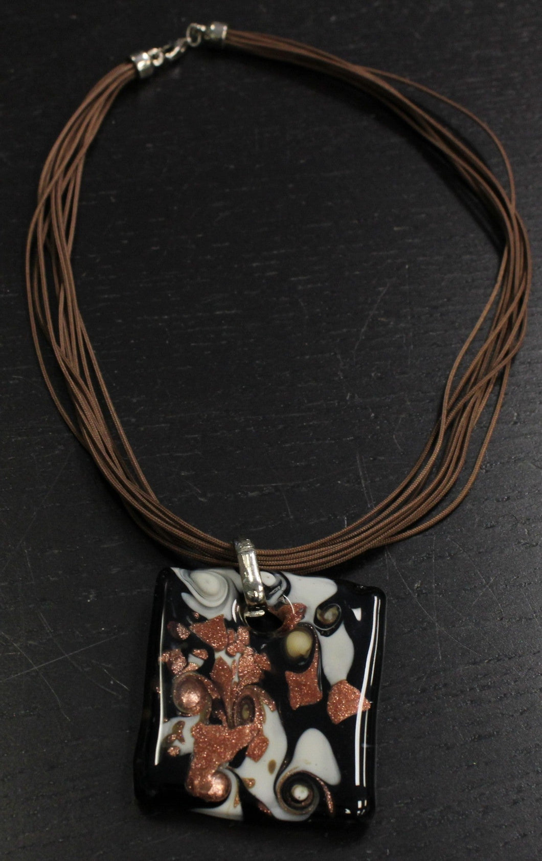Murano Glass Pendant Necklace Stamped Tosi Miriam Murano